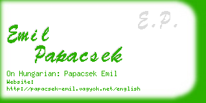 emil papacsek business card